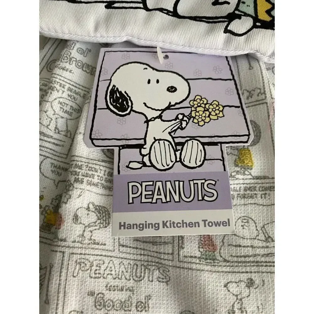Peanuts Snoopy Hanging Kitchen Towel Easter‎ Charlie Brown Lucy Comic Pastel NWT